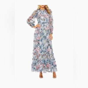 Mac Duggal

Floral Chiffon Tiered Maxi Dress